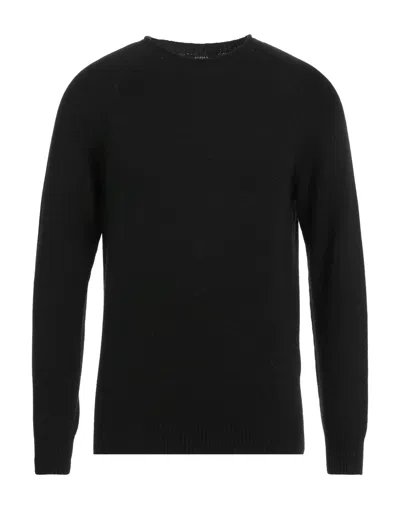 ALPHA STUDIO ALPHA STUDIO MAN SWEATER BLACK SIZE L VISCOSE, NYLON, WOOL, CASHMERE, POLYESTER