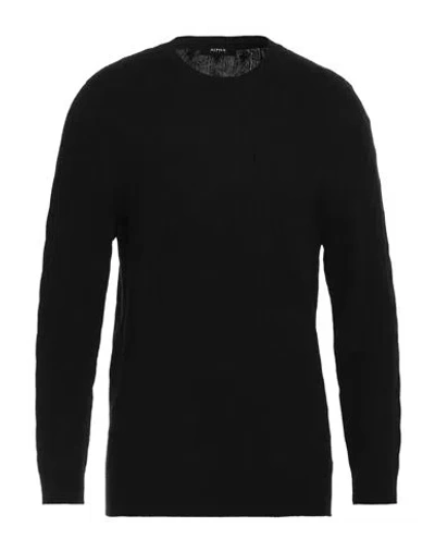 ALPHA STUDIO ALPHA STUDIO MAN SWEATER BLACK SIZE L VISCOSE, NYLON, WOOL, CASHMERE, POLYESTER