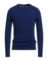 Alpha Studio Man Sweater Blue Size 36 Geelong Wool In Blue