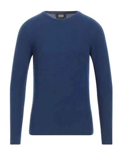 Alpha Studio Man Sweater Blue Size 40 Cashmere