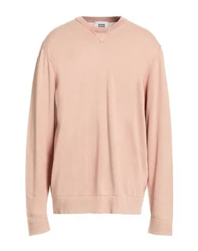 Alpha Studio Man Sweater Blush Size 44 Cotton In Brown