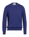 Alpha Studio Man Sweater Bright Blue Size 46 Cotton