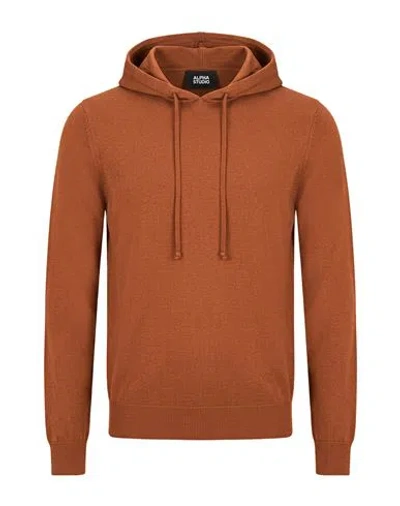 Alpha Studio Man Sweater Brown Size 36 Merino Wool