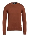Alpha Studio Man Sweater Brown Size 36 Merino Wool