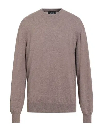 Alpha Studio Man Sweater Brown Size 40 Geelong Wool
