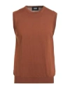 Alpha Studio Man Sweater Brown Size 40 Merino Wool