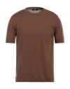 Alpha Studio Man Sweater Brown Size 42 Merino Wool