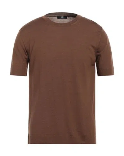 Alpha Studio Man Sweater Brown Size 42 Merino Wool