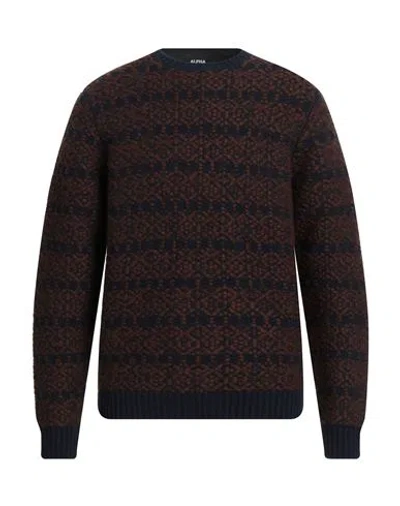 Alpha Studio Man Sweater Brown Size 44 Synthetic Fibers, Wool, Alpaca Wool, Cashmere