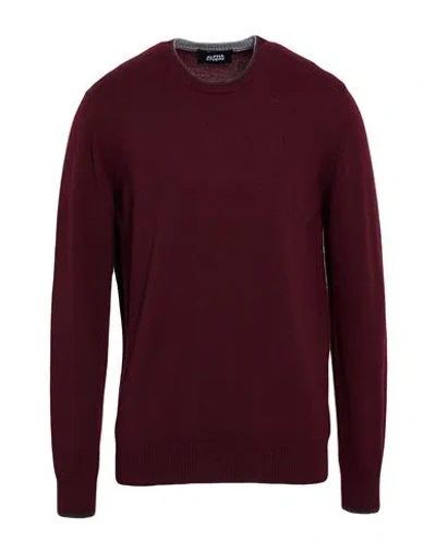 Alpha Studio Man Sweater Burgundy Size 42 Wool In Red