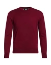 Alpha Studio Man Sweater Burgundy Size 44 Merino Wool In Red