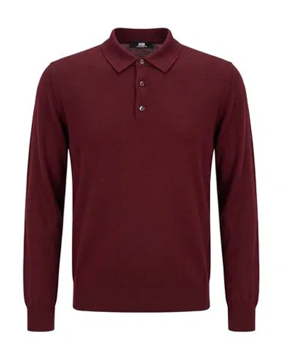 Alpha Studio Man Sweater Burgundy Size 44 Merino Wool In Red