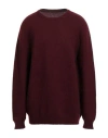 Alpha Studio Man Sweater Burgundy Size 48 Geelong Wool In Brown