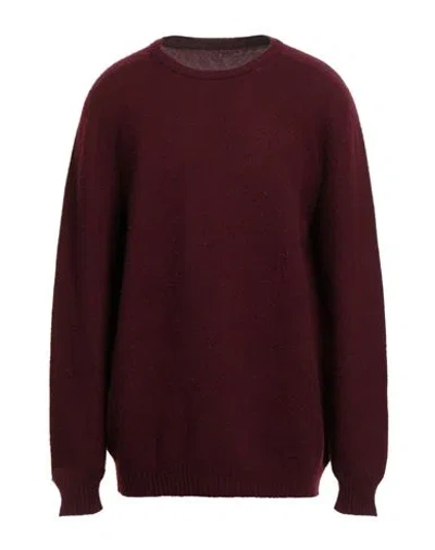 Alpha Studio Man Sweater Burgundy Size 48 Geelong Wool In Brown