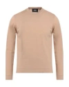 Alpha Studio Man Sweater Camel Size 38 Merino Wool