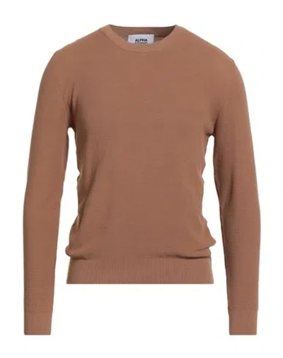 Alpha Studio Man Sweater Camel Size 40 Cotton, Polyester