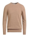 Alpha Studio Man Sweater Camel Size 42 Wool In Nude