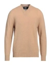 Alpha Studio Man Sweater Camel Size 40 Wool In Beige