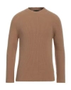 Alpha Studio Man Sweater Camel Size 40 Wool, Cashmere In Beige
