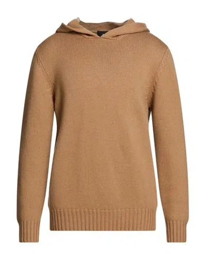 Alpha Studio Man Sweater Camel Size 40 Wool In Brown