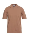 Alpha Studio Man Sweater Camel Size 42 Cotton, Polyester In Sand