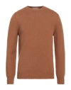 Alpha Studio Man Sweater Camel Size 44 Acrylic, Alpaca Wool, Wool In Beige