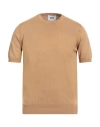 Alpha Studio Man Sweater Camel Size 44 Cotton In Beige