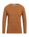Alpha Studio Man Sweater Camel Size 44 Cotton In Beige