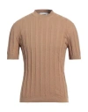 Alpha Studio Man Sweater Camel Size 44 Cotton In Beige