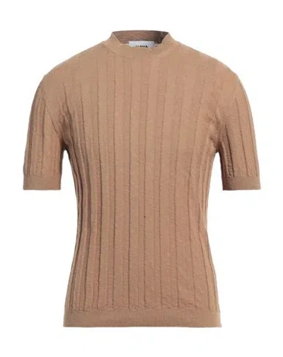 Alpha Studio Man Sweater Camel Size 44 Cotton In Beige