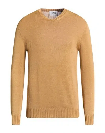 Alpha Studio Man Sweater Camel Size 44 Cotton In Pink