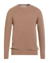 Alpha Studio Man Sweater Camel Size 44 Recycled Wool, Ecovero Viscose, Recycled Polyamide, Recycled  In Sand