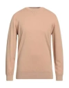 Alpha Studio Man Sweater Camel Size 44 Wool In Beige