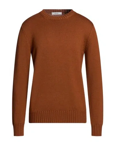Alpha Studio Man Sweater Camel Size 44 Wool In Brown