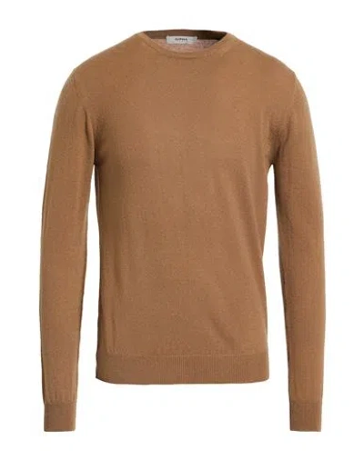 Alpha Studio Man Sweater Camel Size 44 Wool, Cashmere In Brown