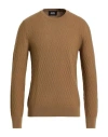 Alpha Studio Man Sweater Camel Size 46 Wool In Brown