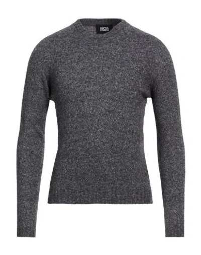 ALPHA STUDIO ALPHA STUDIO MAN SWEATER CHARCOAL SIZE 36 ALPACA WOOL, POLYAMIDE, COTTON, MODAL, ELASTANE