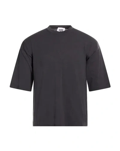 Alpha Studio Man Sweater Charcoal Size 40 Cotton, Polyester In Blue