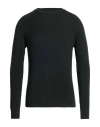 Alpha Studio Man Sweater Charcoal Size 40 Wool In Black