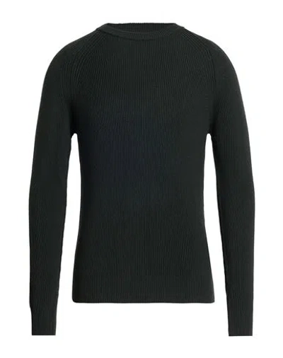 Alpha Studio Man Sweater Charcoal Size 40 Wool In Black