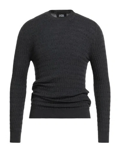 Alpha Studio Man Sweater Charcoal Size 42 Wool