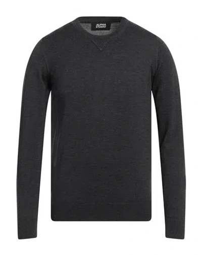 ALPHA STUDIO ALPHA STUDIO MAN SWEATER CHARCOAL SIZE 42 WOOL