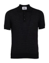 Alpha Studio Man Sweater Charcoal Size 44 Cotton, Polyester In Black