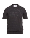 Alpha Studio Man Sweater Charcoal Size 44 Cotton, Polyester In Black