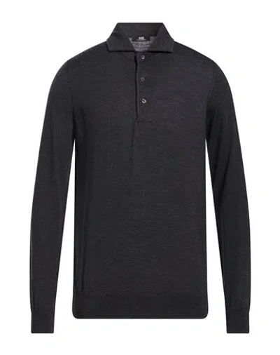 Alpha Studio Man Sweater Charcoal Size 44 Merino Wool In Gray