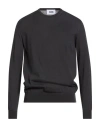 Alpha Studio Man Sweater Charcoal Size 46 Cotton In Black