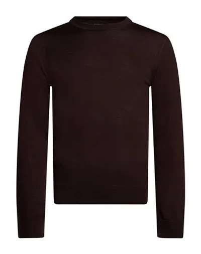 Alpha Studio Man Sweater Chocolate Brown Size 36 Merino Wool