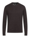 Alpha Studio Brown Cotton Sweater In Black