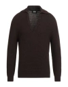 Alpha Studio Man Sweater Chocolate Brown Size 44 Merino Wool