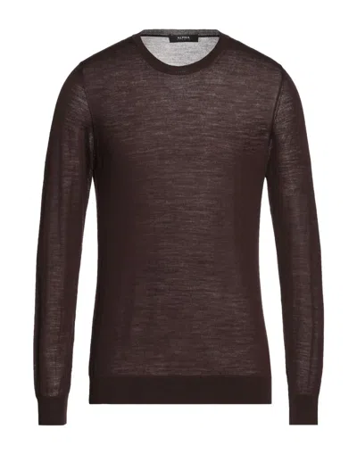 Alpha Studio Sweaters In Brown